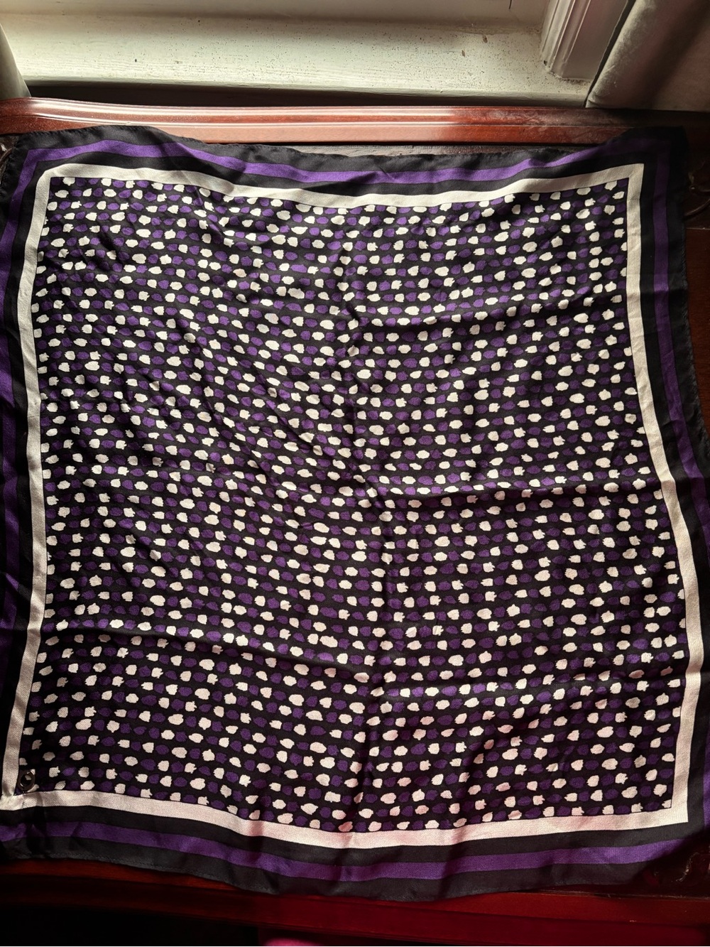 Calvin Klein Purple, Black and White Square Scarf